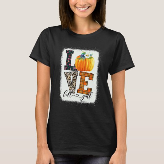 Erntedankend Pumpkin Leopard Print Fall Liebe Fall T-Shirt (Vorderseite)