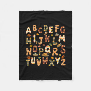 Erntedankfest Abc Alphabet Truthahn Tag Herbstlaub Fleecedecke