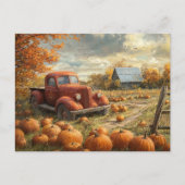 Erntedankfest Antikes Kürbisfeld Halloween Postkarte (Vorderseite)