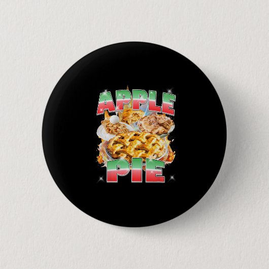 Erntedankfest Apfelkuchen Bootleg 90er Rap Rock Vi Button (Vorderseite)