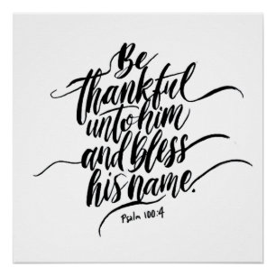 Erntedankfest Bibelvers: Psalm 100:04 Poster