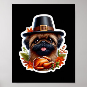 Erntedankfest-Brüsseler-Griffon-Hundebesitzer-Lieb Poster