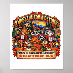 Erntedankfest-Camping-Waldtiere-Festmahl Poster