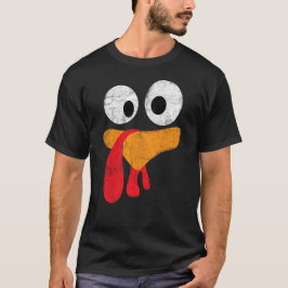 Erntedankfest Cartoon Lustiges Truthahngesicht T-Shirt