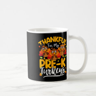 Erntedankfest Dankbar Meine Vorschul Truthähne Vor Kaffeetasse
