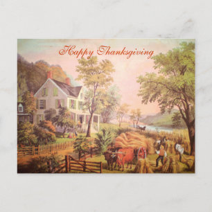 Erntedankfest des Bauern Vintage Thanksgiving Po Postkarte