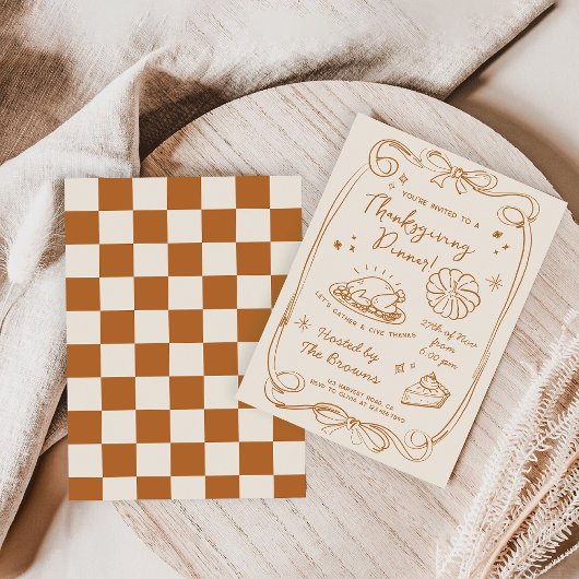Erntedankfest-Dinner Rustikale Einladung