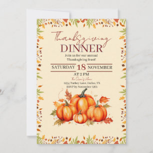 Erntedankfest Dinnerparty Einladung