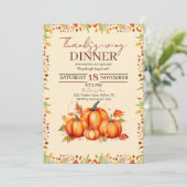 Erntedankfest Dinnerparty Einladung (Stehend Vorderseite)