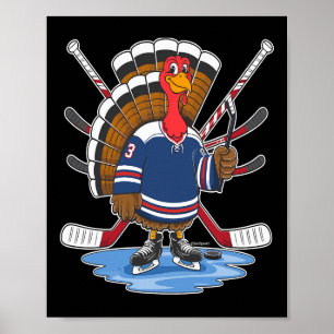 Erntedankfest-Eishockey-Truthahn-Tag-Sport-Männer- Poster