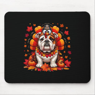 Erntedankfest English Bulldogge Herbstlaub Herbst Mousepad