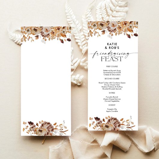 Erntedankfest-Essen-Menü im Flachformat Menükarte