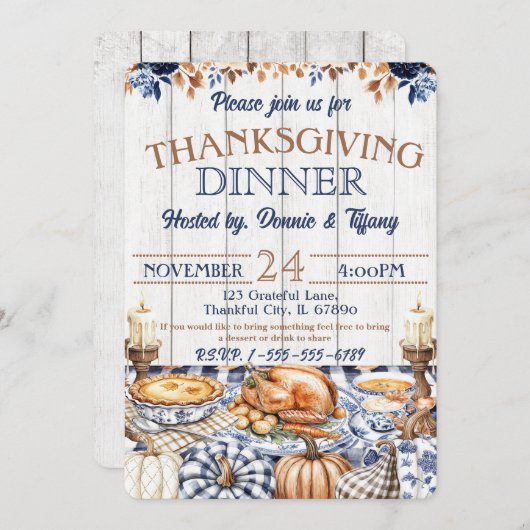 Erntedankfest Familienfreunde Einladung (Vorne/Hinten)