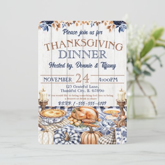 Erntedankfest Familienfreunde Einladung (Stehend Vorderseite)