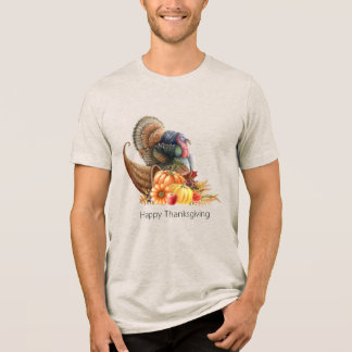 Erntedankfest Füllhorn Truthahn Herren T-Shirt Tri-Blend Shirt