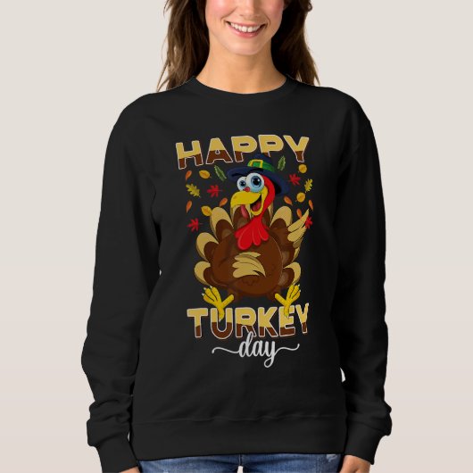 Erntedankfest Geschenk Froher Truthahn Tag Sweatshirt (Vorderseite)
