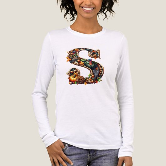 Erntedankfest-Geschenk im Stil des Buchstabens S Tri-Blend Shirt (Vorderseite)
