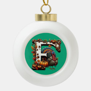 Erntedankfest-Geschenkstil Buchstabe F Keramik Kugel-Ornament
