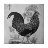 Erntedankfest-Hahn in Monochrom Fliese (Vorderseite)