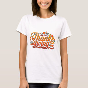 Erntedankfest Herbst Ahornblätter und Kürbisse T-Shirt
