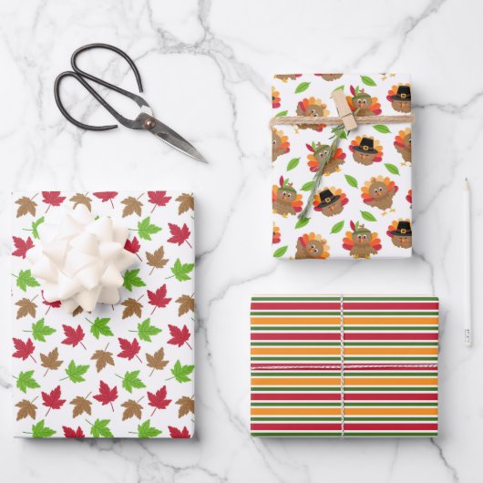 Erntedankfest Herbst Geschenkpapier Set (Vorderseite)