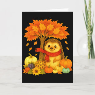 Erntedankfest Herbst Igel Blatt Herbst Baum  Karte