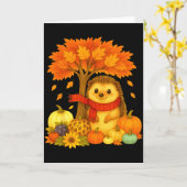 Erntedankfest Herbst Igel Blatt Herbst Baum Karte (Gelbe Blume)