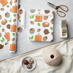 Erntedankfest Herbst Kürbisse Essen Geschenkpapier