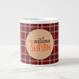 Erntedankfest, Herbst-Saison Schrift, Kariert, Mod Jumbo-Tasse