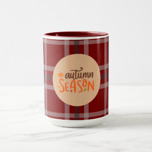 Erntedankfest, Herbst-Saison Schrift, Kariert, Mod Tasse