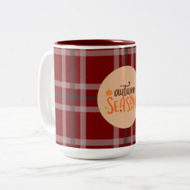 Erntedankfest, Herbst-Saison Schrift, Kariert, Mod Zweifarbige Tasse