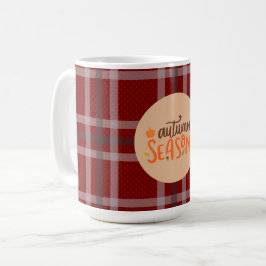 Erntedankfest,Herbst-Saison Schrift,Kariert,Modern Kaffeetasse