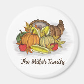 Erntedankfest Herbstlicher Ernte Gemüse Magnet (Vorne)