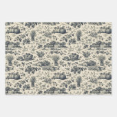 Erntedankfest Indigo Blau Toile Geschenkpapier Set (Vorderseite)