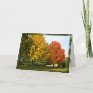Erntedankfest-Karte mit Herbstlaub-Motiv Feiertagskarte