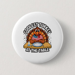 Erntedankfest Kühlster Truthahn auf dem Tisch Than Button