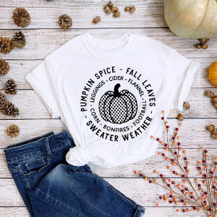 Erntedankfest Kürbis Gewürz Herbst Lagerfeuer T-Shirt