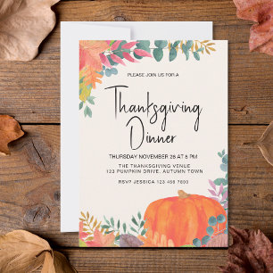 Erntedankfest Kürbis Thanksgiving Dinner Einladung