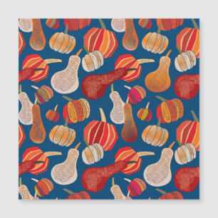 Erntedankfest: Kürbis-Vintage-Kunst Magnetkarte