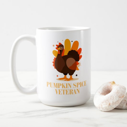 Erntedankfest Kürbisgewürz Veteran Kaffeetasse (Mit Donut)