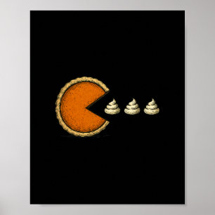 Erntedankfest Kürbiskuchen Jagd Sahne Spiel Auf Th Poster