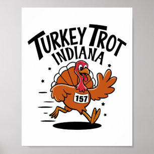 Erntedankfest-Lauf Truthahn-Trott Indiana Männer F Poster
