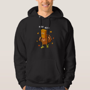 Erntedankfest Lustiger Truthahn Falsche Katze Miau Hoodie
