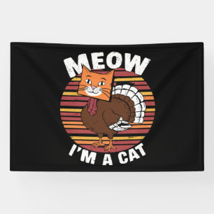 Erntedankfest Lustiger Truthahn Falsche Katze Retr Banner