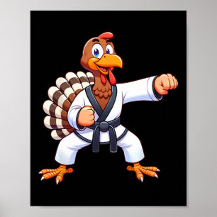 Erntedankfest MMA Kickboxen Judo Karate Truthahn K Poster
