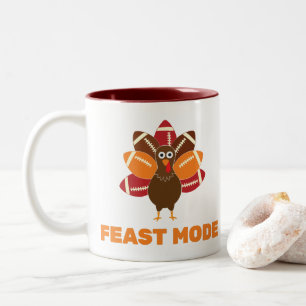 Erntedankfest-Modus Thanksgiving und Football Zweifarbige Tasse