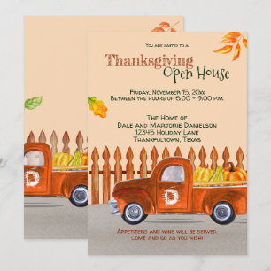 Erntedankfest-Open-House-Orange-Truck-Spaß Einladung