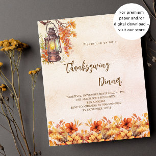 Erntedankfest orange Blumen Budget Einladung Flyer