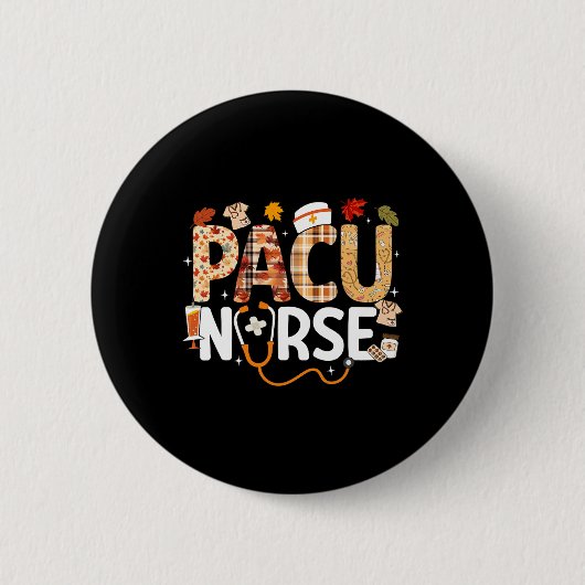 Erntedankfest Pacu Krankenschwester Herbst Herbstl Button (Vorderseite)