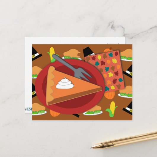 Erntedankfest-Pie Postkarte (Vorderseite/Rückseite Beispiel)